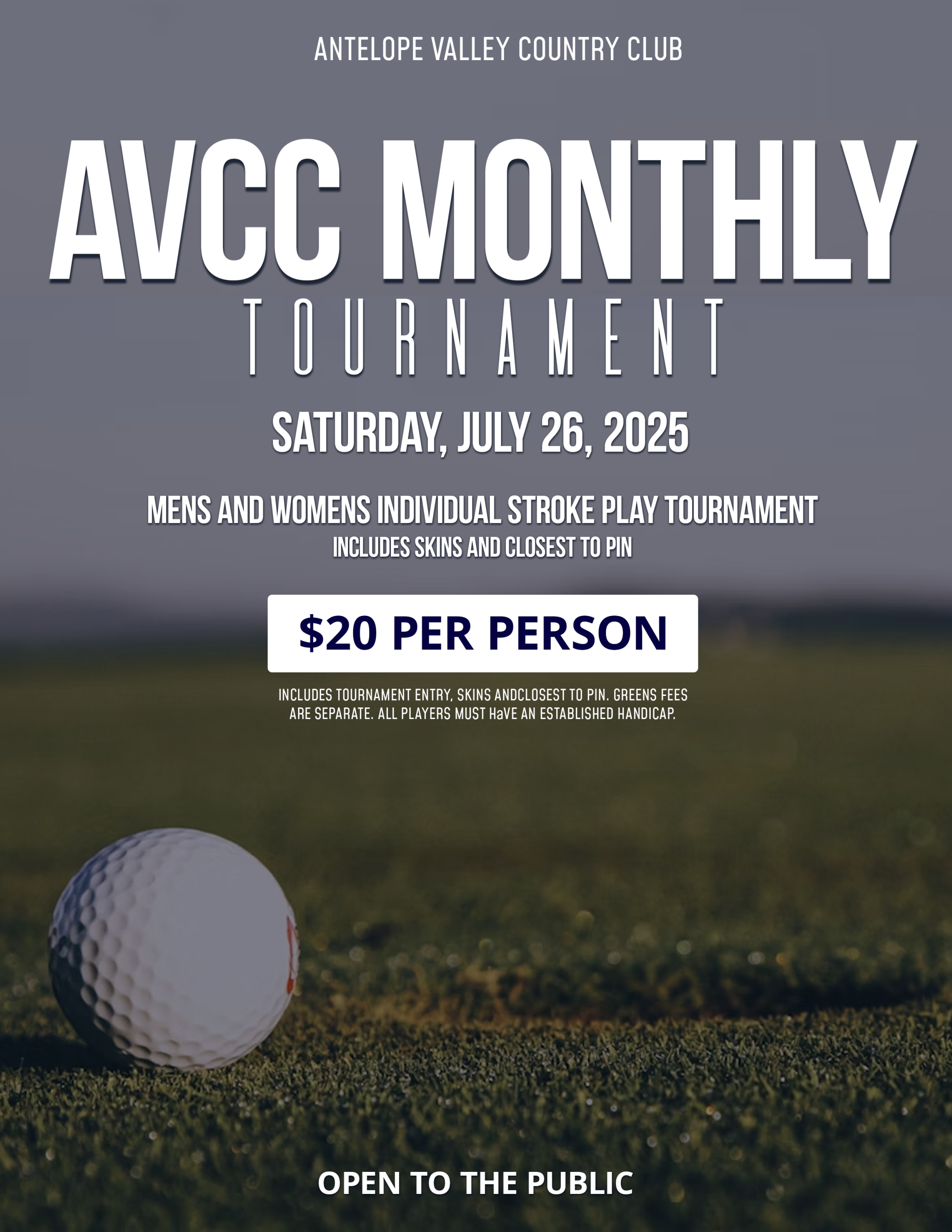 AVCC Monthly Tournament - Antelope Valley Country Club